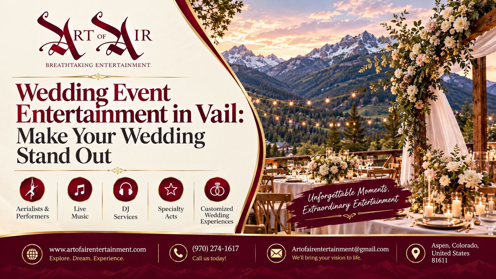 Wedding cocktail hour entertainment in Denver with elegant performances for memorable celebrations.